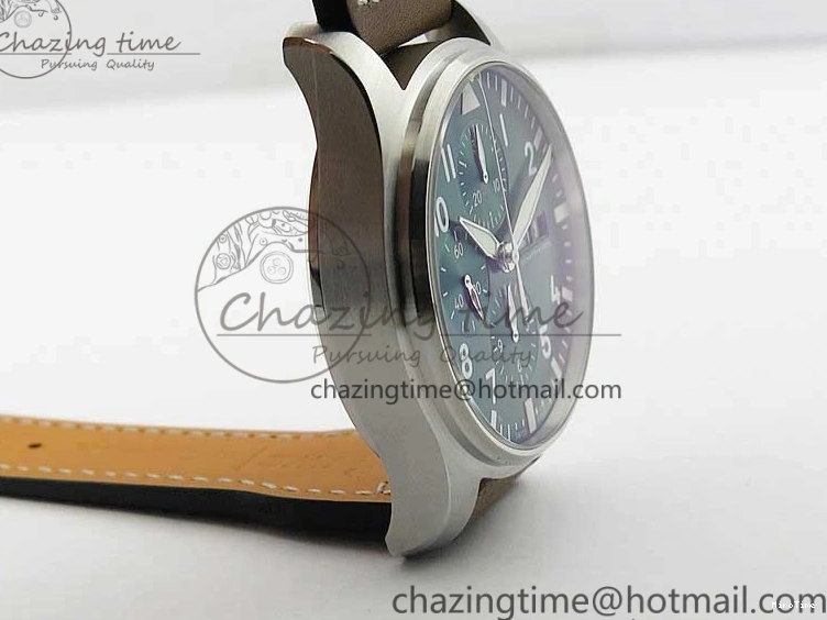 MIROTIME 0103 Pilot Chrono IW377726 ZF 1:1 Best Edition Green Dial on Brown Leather Strap A Trendsetting 7125